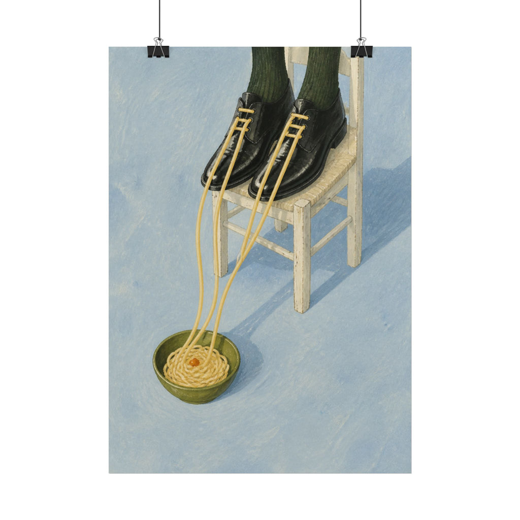 Surreal Noodles Poster — Shoes and Spaghetti Art Print