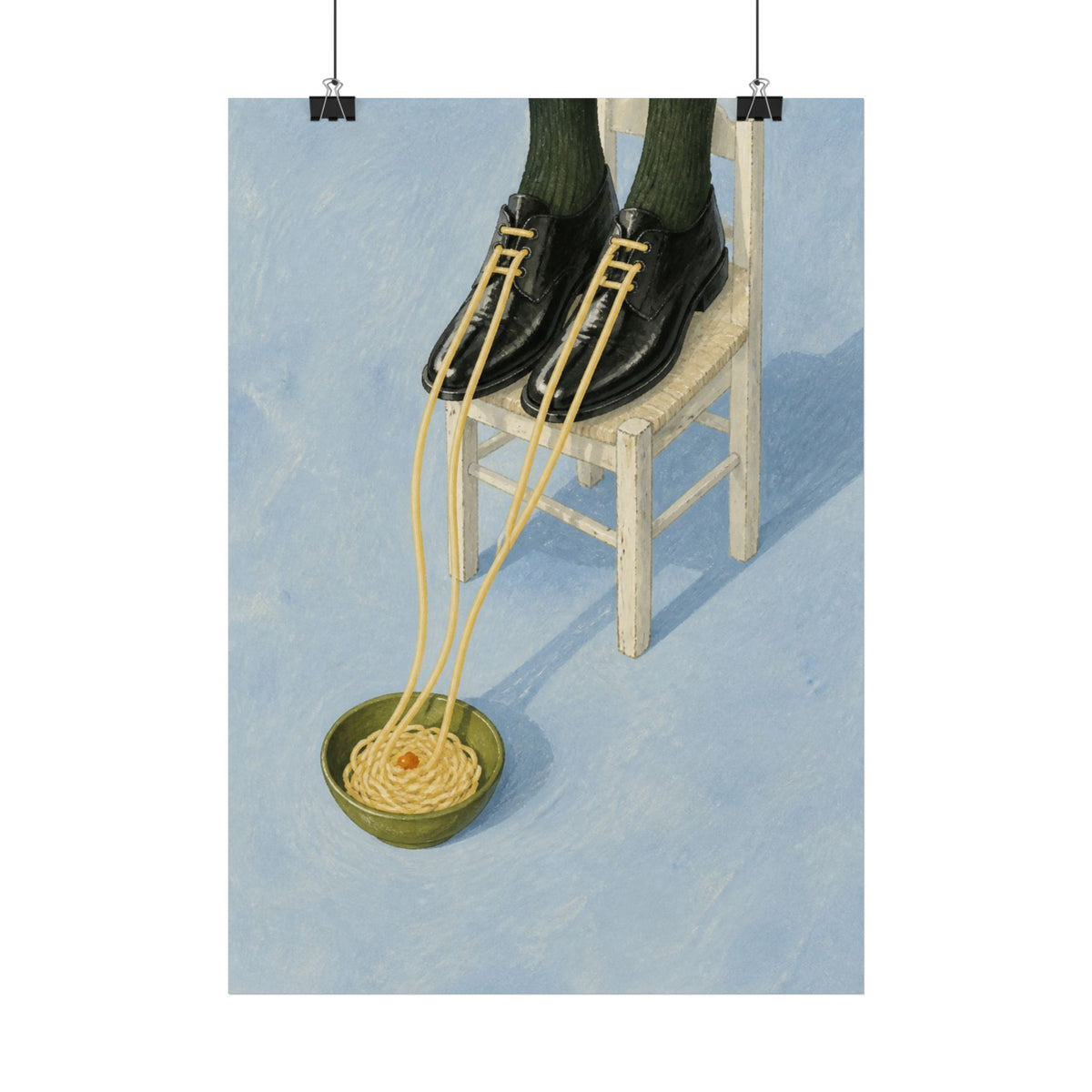 Surreal Noodles Poster — Shoes and Spaghetti Art Print