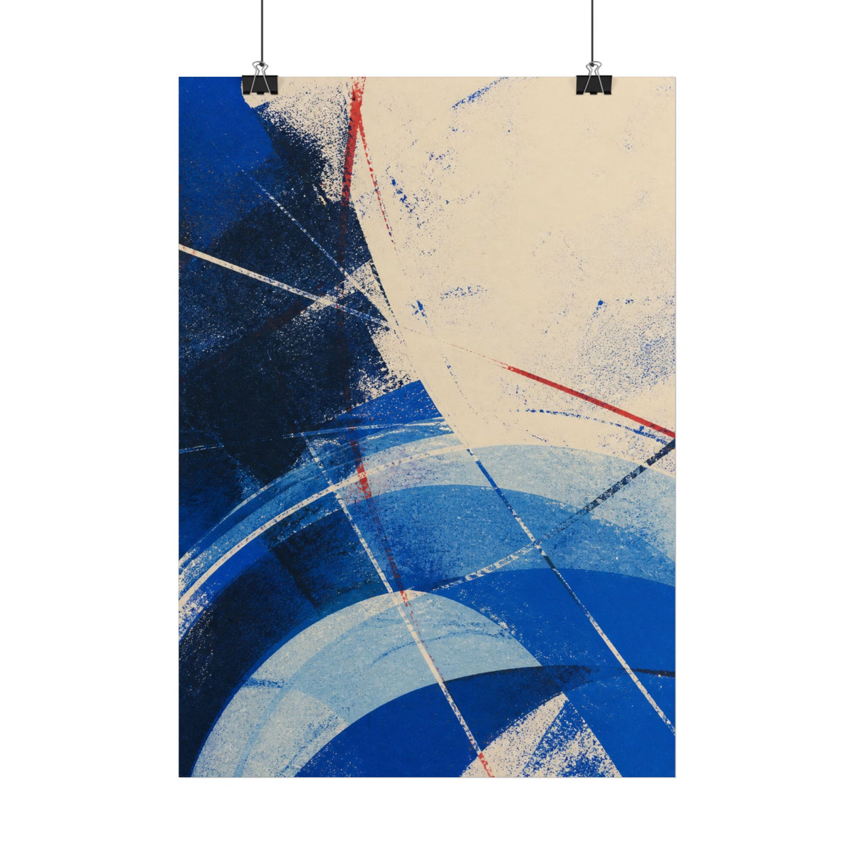 Abstract Blue Arc Poster — Modern Geometric Wall Art